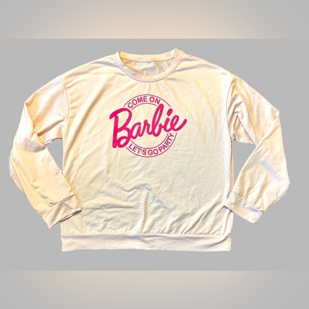 BARBIE Long Sleeve Lightweight Sweatshirt Adult Size Medium.